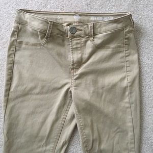 Khaki high rise jeggings